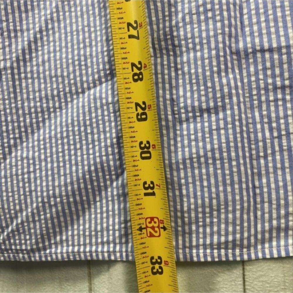 PRL Seersucker Blue Striped Short Sleeve Shirt Mens Large Tall Polo Ralph Lauren - Picture 5 of 11
